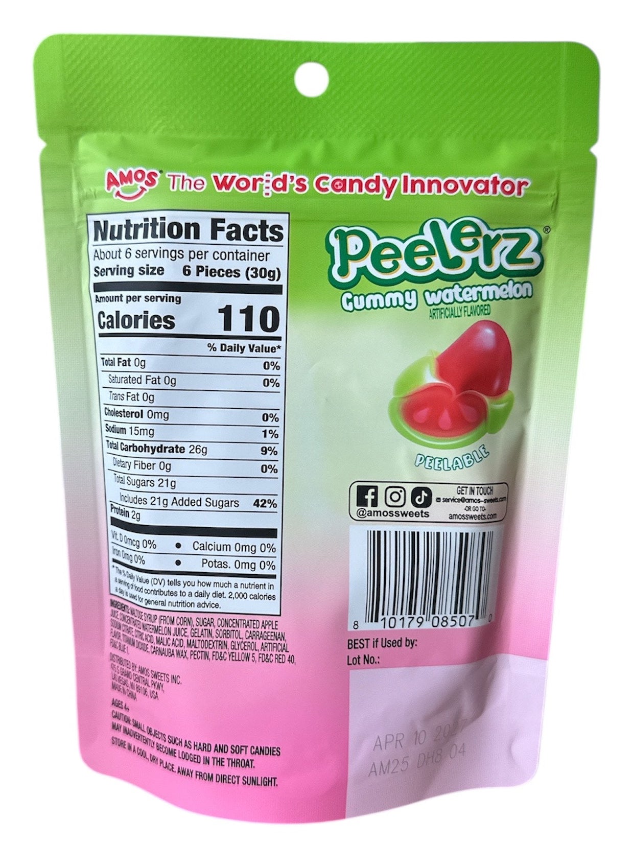 Amos Peelerz Watermelon - 6 oz