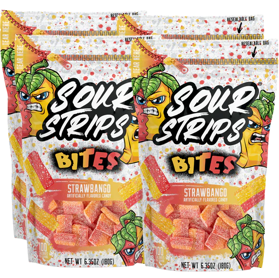 Sour Strips Bites - Strawbango  (10bags) image 0