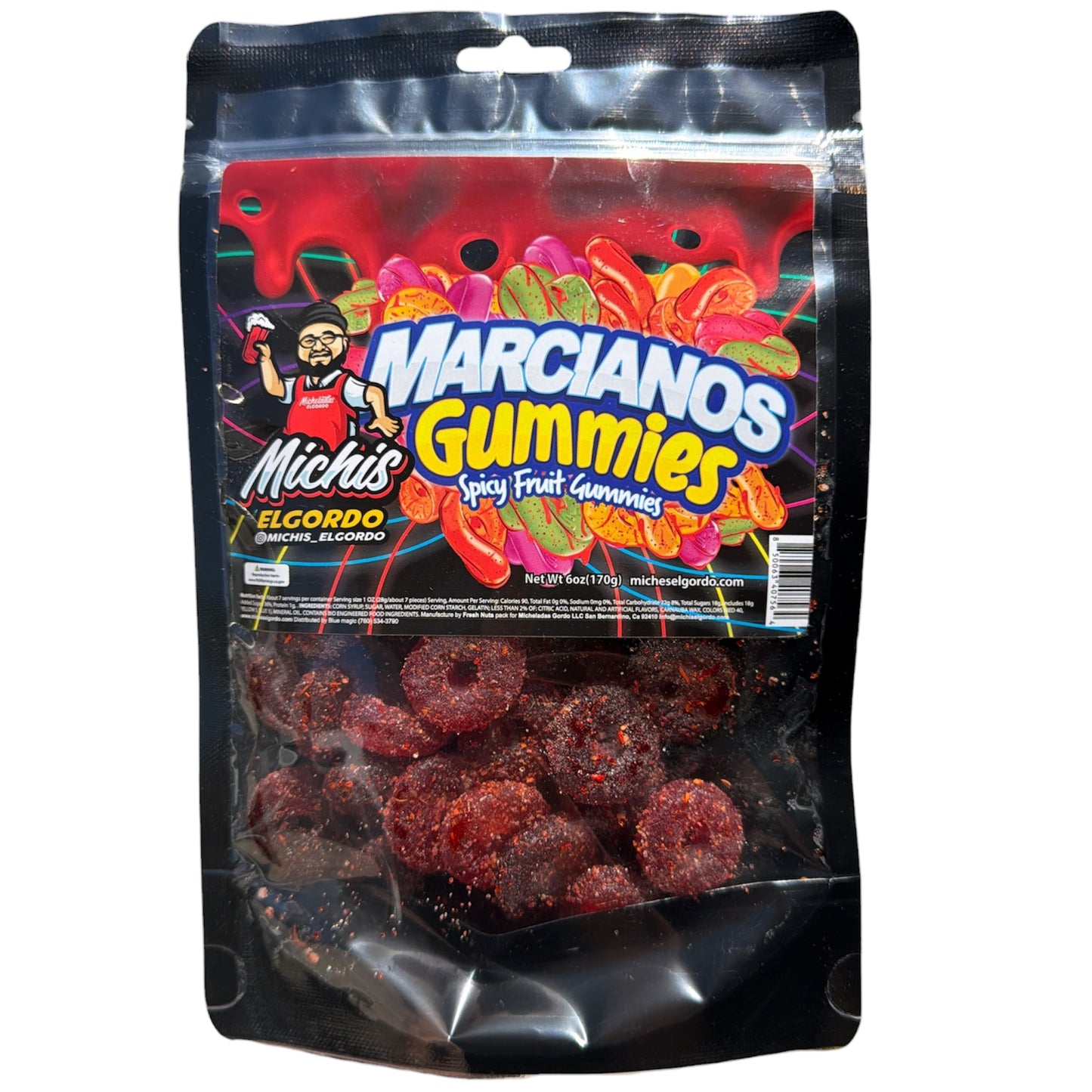 Michis El Gordo Marcianos Spicy Fruit Gummies 6 oz