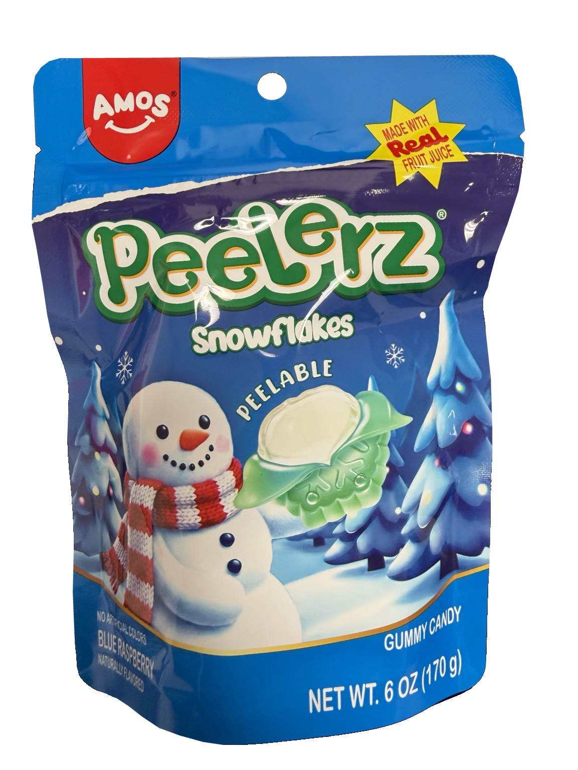 AMOS Peelerz Snowflakes 6 oz front on white background
